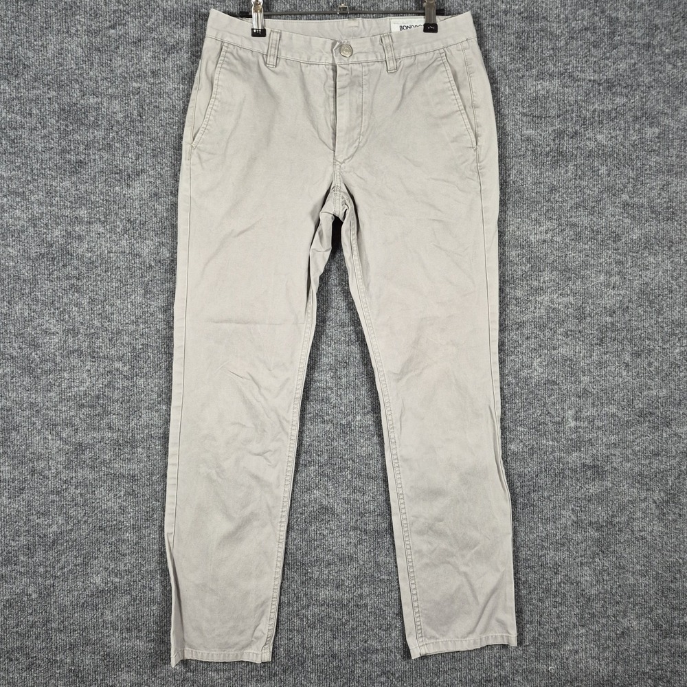 Bonobos Stretch Washed Chino Pants Men's 30 X 30‎ Gray Slim Fit Cotton Spandex